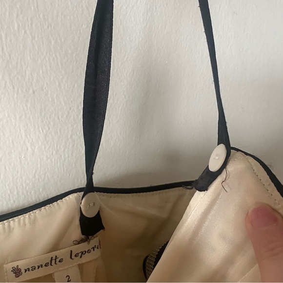 Vintage Nanette Lapore Pin-Up Retro Bow Front Mini Dress in Cream - Picture 9 of 13